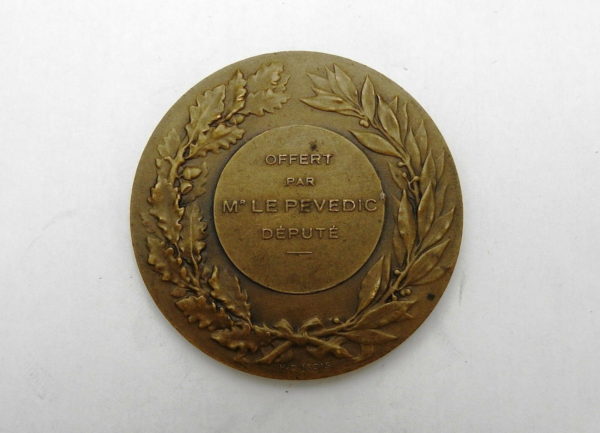 Medaille-BRONZE-575gr-Cadeau-du-Depute-LE-PEVEDIC-Graveur-Daniel-DUPUY-283538594737-2