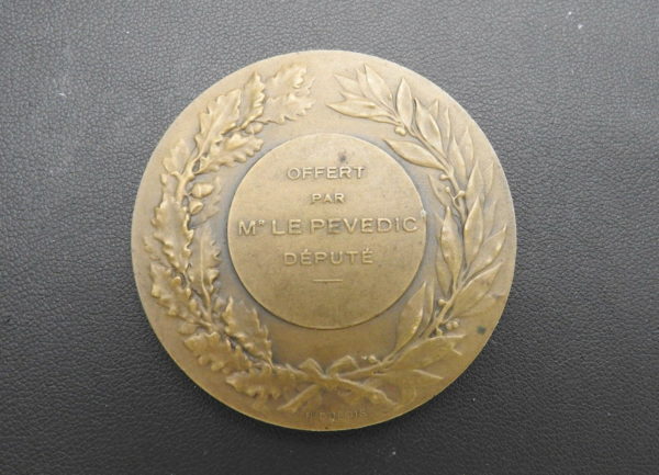 Médaille BRONZE. 57,5gr. Cadeau du Député LE PEVEDIC. Graveur Daniel DUPUY – Image 4