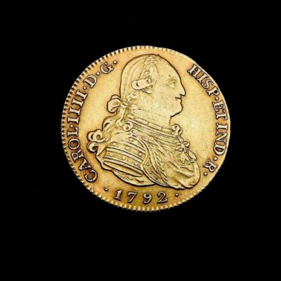 Pièce OR. Espagne, Charles IV. 4 Escudos 1792. Madrid, España, Carlos IV. Oro – Image 9