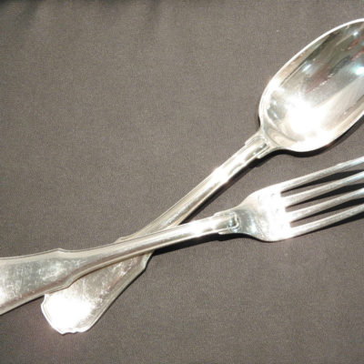 12 Couverts Argent Massif - Poinçon Minerve: 2 Kg. Ménagère Filet violonné – Image 6