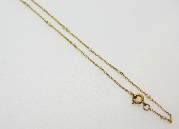 Pendentif-OR-sa-chaine-73gr-Fin-XIX-OR-750-Perles-fines-Diamants-274387474658-8