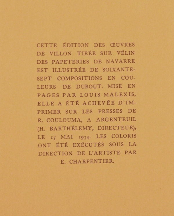 VILLON-Illustre-par-DUBOUT-1934-Gibert-Jeune-Numerote-125157p-Velin-de-Navarre-284100364628-10