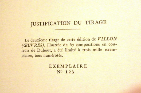 VILLON-Illustre-par-DUBOUT-1934-Gibert-Jeune-Numerote-125157p-Velin-de-Navarre-284100364628-2