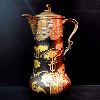 Aiguière 1900. VICTOR SAGLIER. Daum. Pate de verre. Art nouveau. Modern style – Image 3
