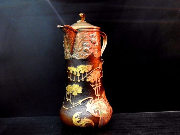 Aiguière 1900. VICTOR SAGLIER. Daum. Pate de verre. Art nouveau. Modern style – Image 4